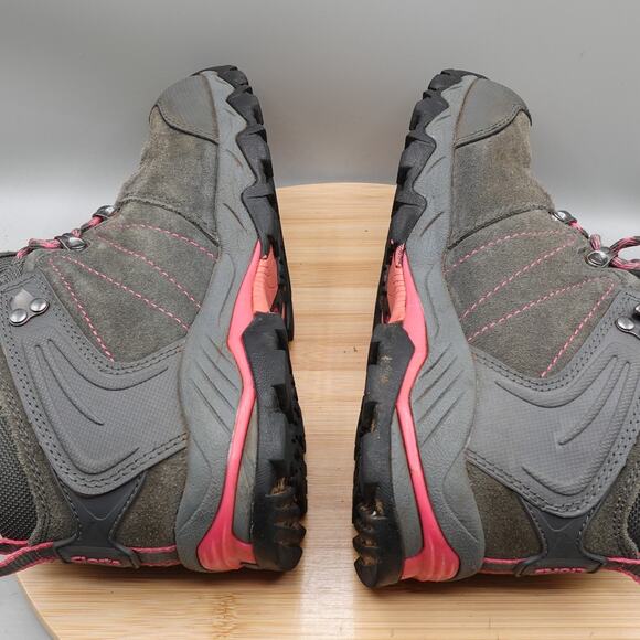 CLORTS Boots Womens 8.5 All Terrain Gray Pink Suede Hiking Trail HKM-822B Flaw - Picture 6 of 10